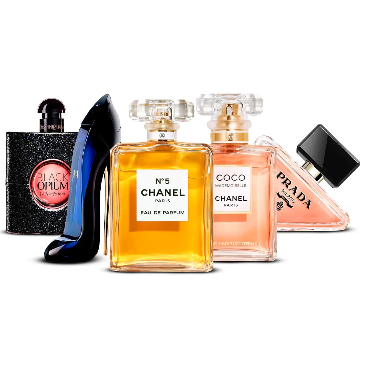 Set di 5 profumi  | Black Opium + Good Girl + Chanel N°5 + Coco Mademoiselle + Paradoxe